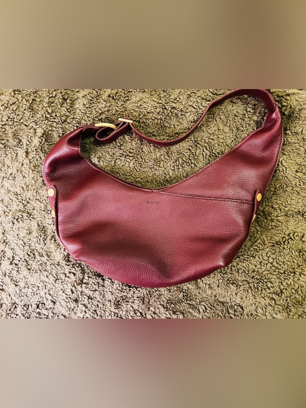 Hammitt Burgundy Pebbled Leather Shoulder Bag - Picture 2 of 2